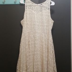 Creme colored fit and flare dress sz 2X